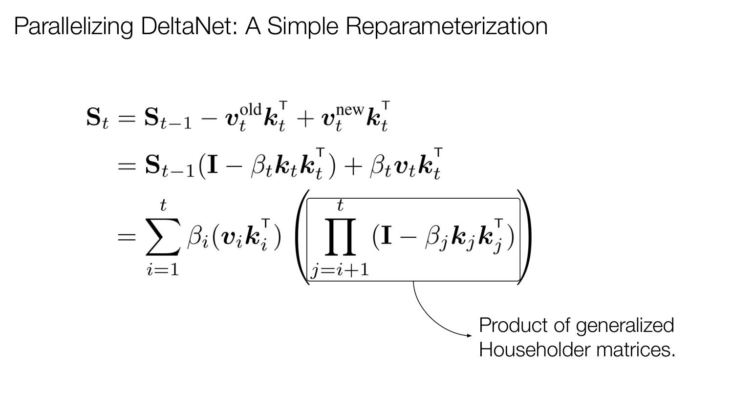 原报告第 123 页：为什么要处理 generalized Householder 矩阵的连乘